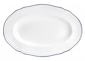Ginori Corona Blue Oval Platter - 15"